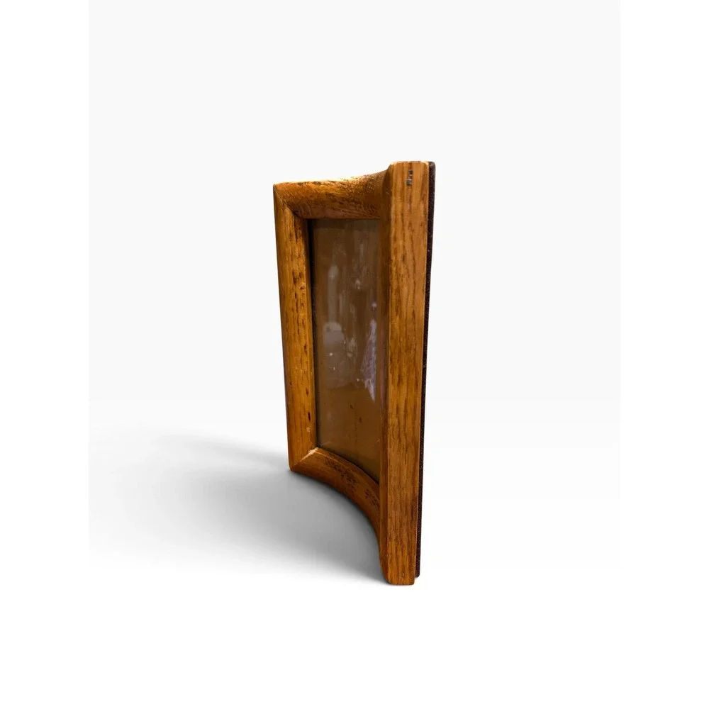 Vintage Curved Oak Wood Picture Frame 4x6 Rustic Cottagecore Minimalist Decor